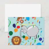 Circus Dieren Verjaardag Uitnodiging (Voorkant / Achterkant)