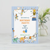 Circus Dieren Verjaardag Uitnodigingen (Staand voorkant)
