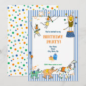 Circus Dieren Verjaardag Uitnodigingen (Voorkant / Achterkant)