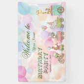 Circus Dieren Verjaardag Welkom Spandoek (Verticaal)