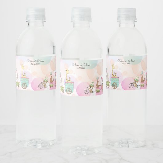 Circus Dieren Waterfles Etiket (Flessen)