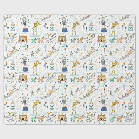 Circus Dierenperformers Inpakpapier (Vlak)