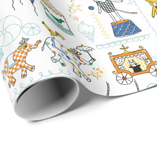 Circus Dierenperformers Inpakpapier (Rol Hoek)