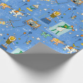 Circus Dierenperformers op blauw inpakpapier (Hoek)