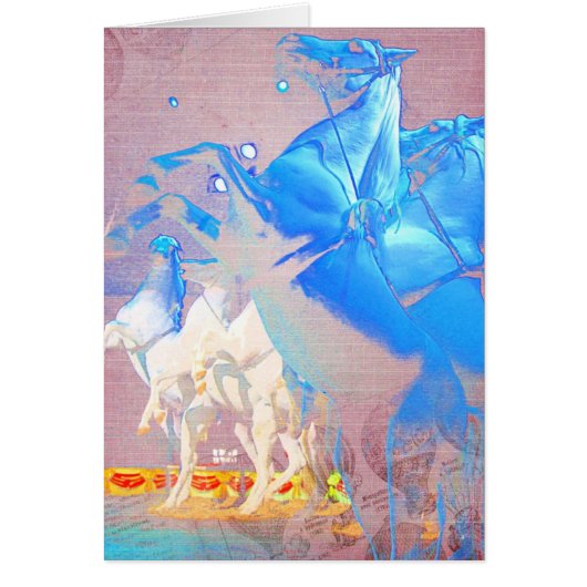 Circus Digital Art Horses All Occasions Greeting (Voorkant)
