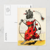 Circus Dog met Hula Hoop Briefkaart (Voorkant / Achterkant)