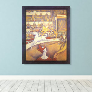 Circus door Georges Seurat, Vintage Pointillisme K Canvas Afdruk