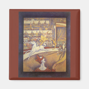 Circus door Georges Seurat, Vintage Pointillisme K Magneet