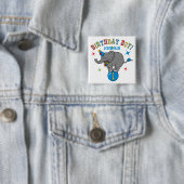 Circus Elephant 1e verjaardag Vierkante Button 5,1 Cm (In situ)