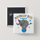 Circus Elephant 1e verjaardag Vierkante Button 5,1 Cm (Voorkant /achterkant)