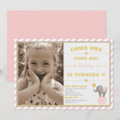 Circus Elephant - 5e verjaardag Kaart (Voorkant / Achterkant)