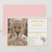  Circus Elephant - 6e verjaardag Kaart (Voorkant / Achterkant)