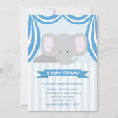 Circus Elephant Baby shower Inture - Boy Kaart (Voorkant)
