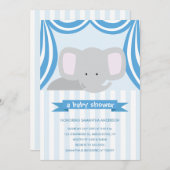 Circus Elephant Baby shower Inture - Boy Kaart (Voorkant / Achterkant)