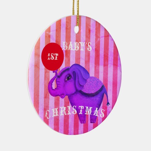 Circus Elephant (Baby's 1st) Keramisch Ornament (Rechts)