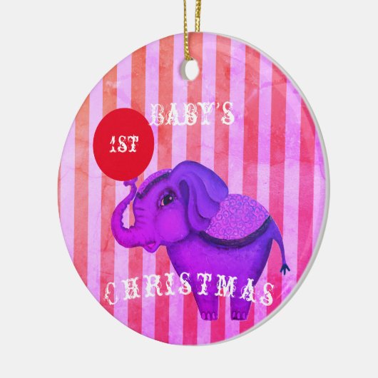 Circus Elephant (Baby's 1st) Keramisch Ornament (Links)
