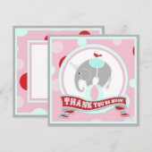 Circus Elephant Bedankt Roze (Voorkant / Achterkant)