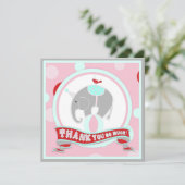 Circus Elephant Bedankt Roze (Staand voorkant)
