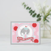 Circus Elephant Bedankt Roze (Staand voorkant)