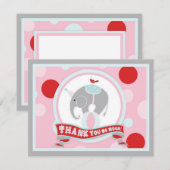 Circus Elephant Bedankt Roze (Voorkant / Achterkant)