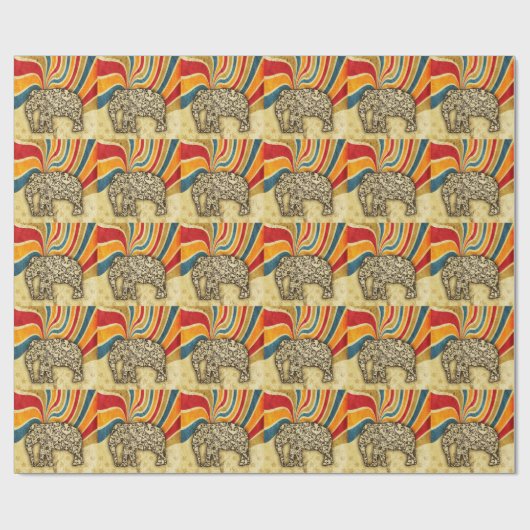  Circus Elephant Big Top Cadeaupapier (Vlak)