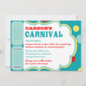 Circus Elephant Birthday Invitation Card A7 Kaart (Achterkant)