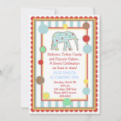 Circus Elephant Birthday Invitation Kaart (Voorkant)