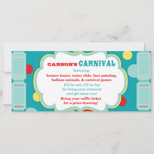 Circus Elephant Birthday Invitation Kaart (Achterkant)