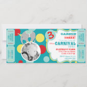 Circus Elephant Birthday Invitation Kaart (Voorkant)
