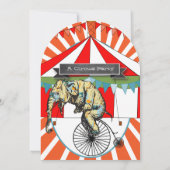 Circus Elephant Birthday Party Invitation Bunting Kaart (Achterkant)