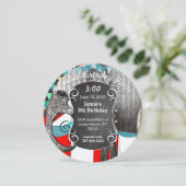 Circus Elephant Birthday Party Invitation Bunting Kaart (Staand voorkant)