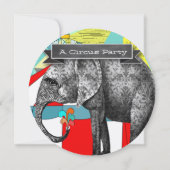 Circus Elephant Birthday Party Invitation Bunting Kaart (Achterkant)