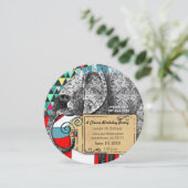 Circus Elephant Birthday Party Invitation Bunting Kaart (Staand voorkant)