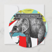Circus Elephant Birthday Party Invitation Bunting Kaart (Achterkant)