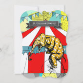 Circus Elephant Birthday Party Invitation Bunting Kaart (Achterkant)
