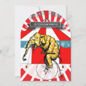 Circus Elephant Birthday Party Invitation Bunting Kaart (Achterkant)
