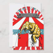 Circus Elephant Birthday Party Invitation Bunting Kaart (Achterkant)