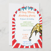 Circus Elephant Birthday Party Invitation Bunting Kaart (Voorkant)