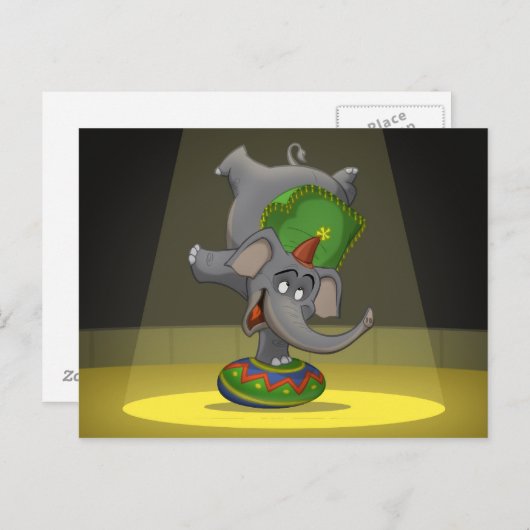 Circus Elephant Briefkaarten (Voorkant / Achterkant)