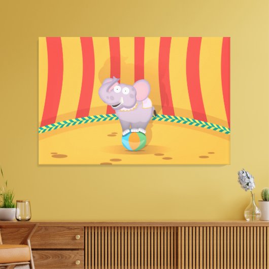 Circus Elephant Canvas Afdruk (Insitu (Woonkamer))