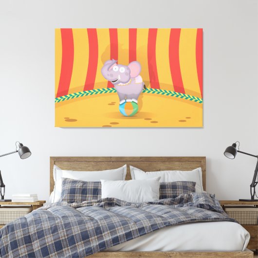 Circus Elephant Canvas Afdruk (Insitu (Slaapkamer))