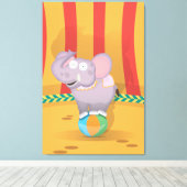 Circus Elephant Canvas Afdruk (Insitu (Houten vloer))