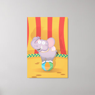 Circus Elephant Canvas Afdruk