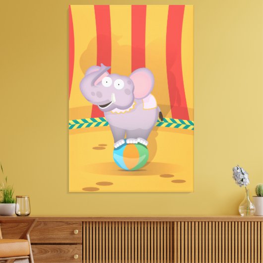Circus Elephant Canvas Afdruk (Insitu (Woonkamer))