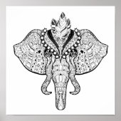 Circus Elephant Doodle 2 Poster (Voorkant)