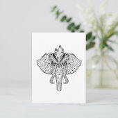 Circus Elephant Doodle Briefkaart (Staand voorkant)