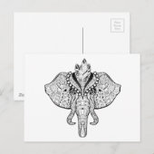 Circus Elephant Doodle Briefkaart (Voorkant / Achterkant)