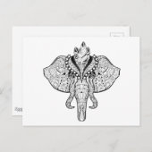 Circus Elephant Doodle Briefkaart (Voorkant / Achterkant)