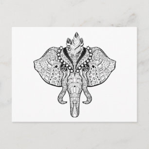 Circus Elephant Doodle Briefkaart