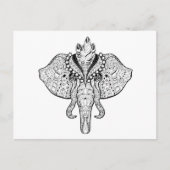 Circus Elephant Doodle Briefkaart (Voorkant)
